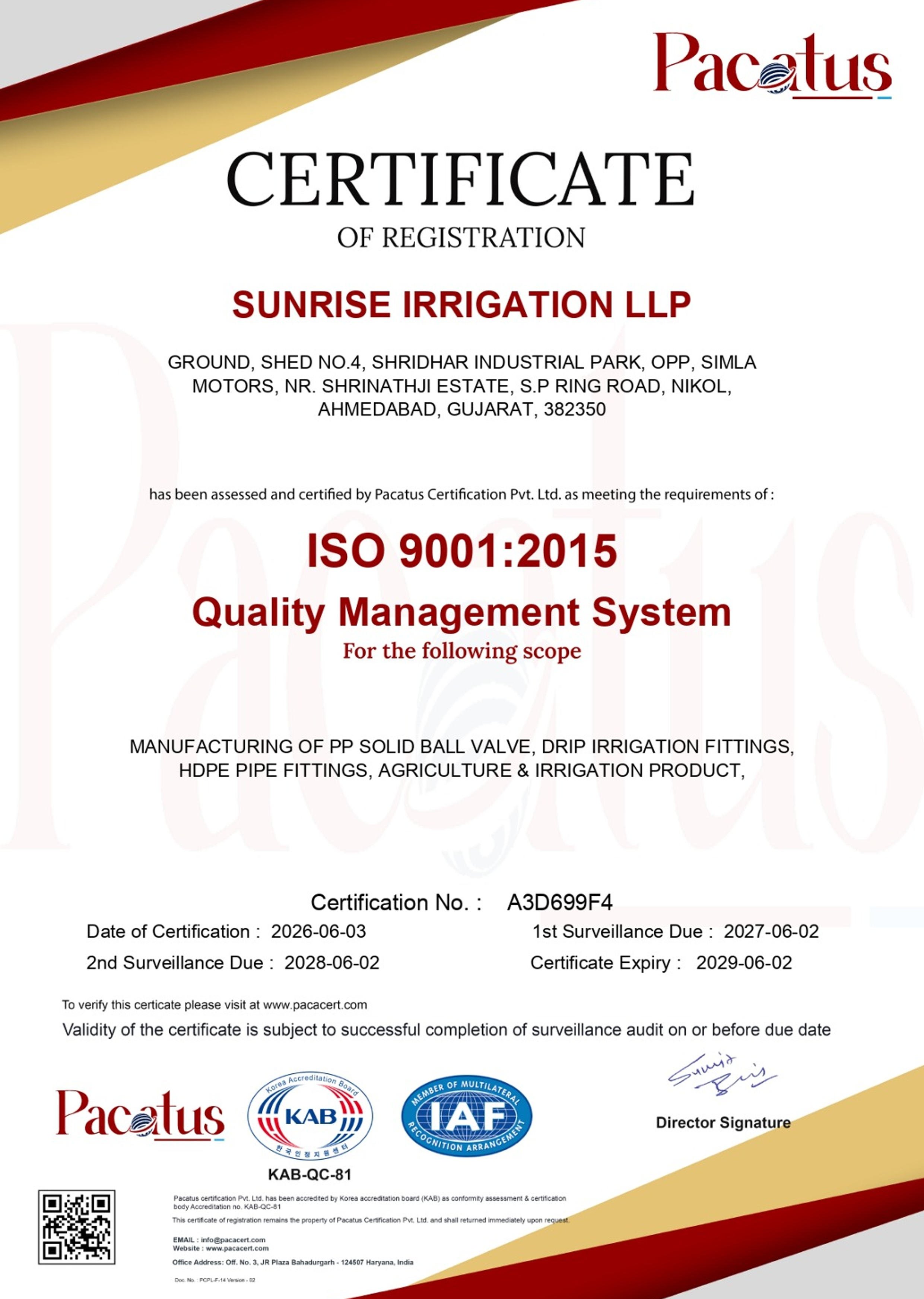 ISO Certificate